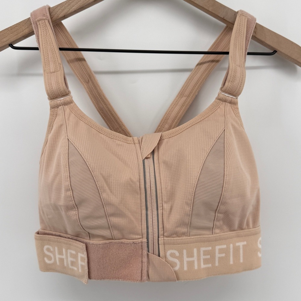 Shefit Ultimate Sports Bra Sandstorm Nude Women M Front Close High Impact Active